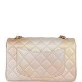 Chanel Mini Rectangular Flap Bag Beige Metallic Ombre Calfskin Aged Gold Hardware