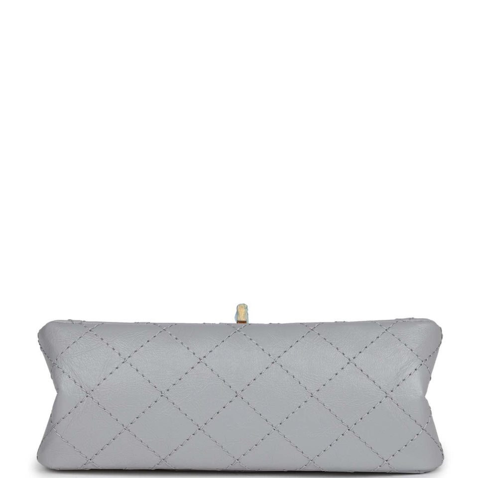Chanel Mini Reissue 224 2.55 Flap Grey Aged Calfskin Antique Gold Hardware