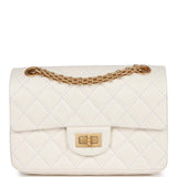 Chanel Mini Reissue 224 2.55 Flap White Aged Calfskin Antique Gold Hardware