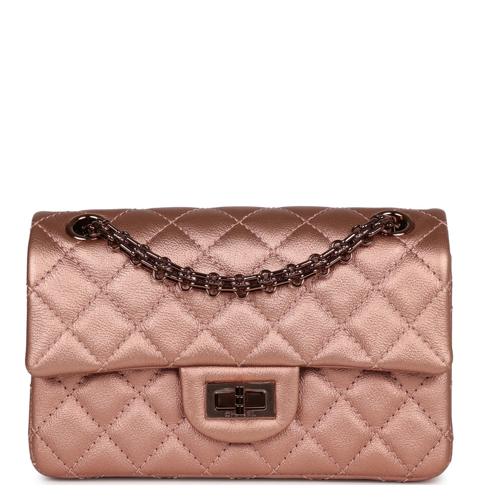 Chanel Mini Reissue 224 2.55 Flap Rose Gold Calfskin Rose Gold Hardware