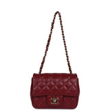Chanel Mini Classic Square Flap Burgundy Lambskin Gold Hardware