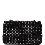 Chanel Mini Classic Rectangular Flap Black and White Tweed Gold Hardware