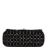 Chanel Mini Classic Rectangular Flap Black and White Tweed Gold Hardware