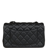 Chanel Mini Rectangular Flap So Black Iridescent Lambskin Black Hardware