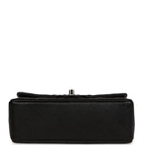 Chanel Mini Rectangular Flap Bag Black Lambskin Silver Hardware