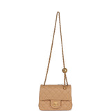 Chanel Pearl Crush Mini Square Flap Beige Lambskin Brushed Gold Hardware
