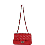 Chanel Mini Rectangular Flap Red Caviar Ruthenium Hardware