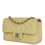 Chanel Mini Rectangular Flap Yellow Caviar Silver Hardware