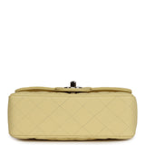 Chanel Mini Rectangular Flap Yellow Caviar Silver Hardware