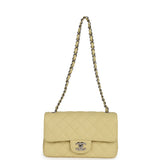 Chanel Mini Rectangular Flap Yellow Caviar Silver Hardware
