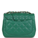 Chanel Mini Square Flap Bag Green Lambskin Gold Hardware