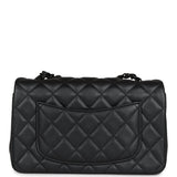 Chanel Mini Rectangular Flap So Black Iridescent Lambskin Black Hardware