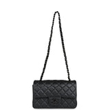 Chanel Mini Rectangular Flap So Black Iridescent Lambskin Black Hardware