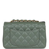 Chanel Mini Rectangular Flap Bag Olive Green Caviar Antique Gold Hardware
