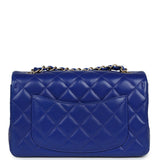 Chanel Mini Rectangular Flap Bag Dark Blue Lambskin Antique Gold Hardware