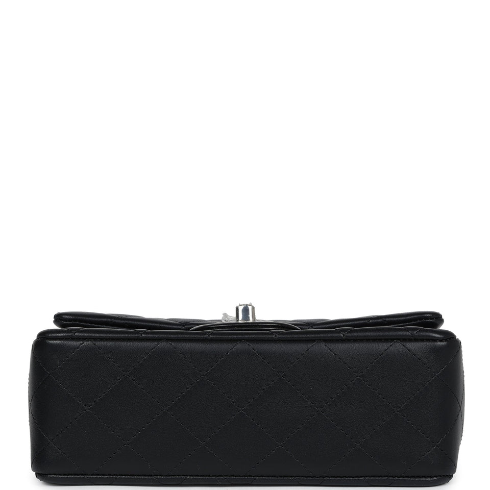 Chanel Mini Classic Flap Rectangle Black Lambskin Silver Hardware