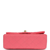 Chanel Mini Rectangular Flap with Top Handle Hot Pink Caviar Antique Gold Hardware
