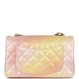 Chanel Mini Rectangular Flap Bag Iridescent Ombre Lambskin Light Gold Hardware