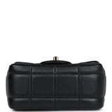 Chanel Monaco Mini Square Flap Bag Black Lambskin Light Gold Hardware