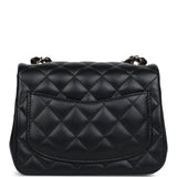 Chanel Mini Classic Square Flap Bag Black Lambskin Light Gold Hardware