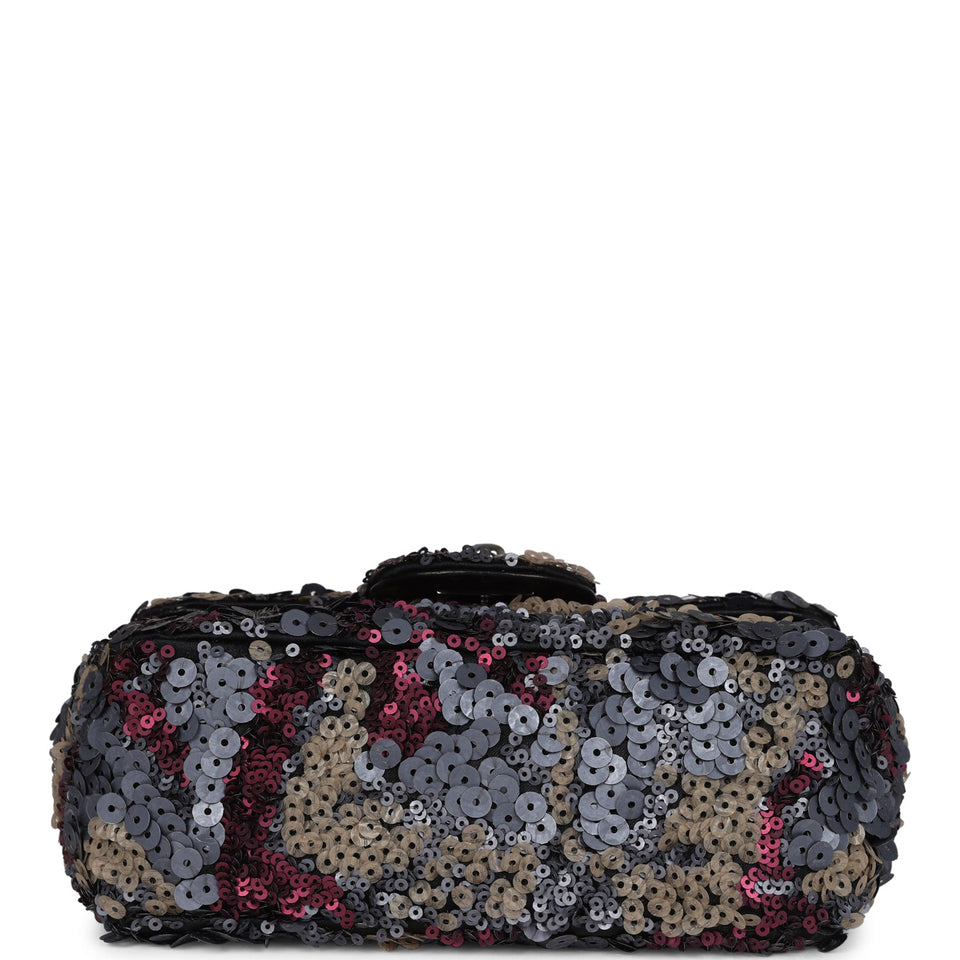 Chanel Limited Edition Extra Mini Flap Bag Multicolor Sequin Ruthenium Hardware