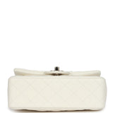 Chanel Mini Rectangular Flap Bag White Lambskin Light Gold Hardware