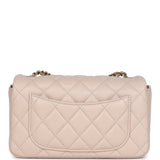Chanel Mini Rectangular Flap Bag Light Beige Lambskin Gold Hardware