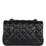 Chanel Mini Rectangular Flap Bag Black Lambskin Gold Hardware