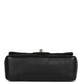 Chanel Mini Rectangular Flap Bag Black Lambskin Gold Hardware