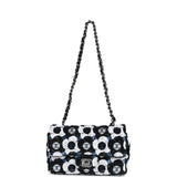 Chanel Mini Rectangular Flower Flap Bag Black, Navy and White Sequin Ruthenium Hardware