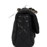 Chanel Mini Rectangular Flap Bag Black Shiny Caviar Gold Hardware
