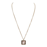 Chanel Vintage 24K Gold Plated Pink No.5 Rhinestone Pendant Necklace