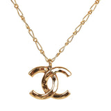 Chanel Vintage Gold CC Logo Pendant Necklace