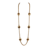 Chanel Vintage Medallion Cable Chain Gold Metal Necklace