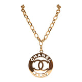 Chanel Vintage 24K Gold Plated CC Paris Jumbo Medallion