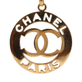 Chanel Vintage 24K Gold Plated CC Paris Jumbo Medallion