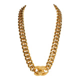 Chanel Vintage 24K Gold Plated Turn Lock Necklace