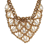 Chanel Layered Pearl Cluster Necklace Gold Hardware