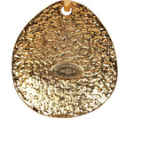 Chanel Vintage 24K Gold Plated CC Quilted Oval Pendant Necklace
