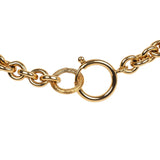 Chanel Vintage 24K Gold Plated CC Quilted Oval Pendant Necklace