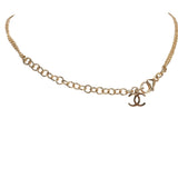 Chanel Round CC Enamel Pendant Choker Necklace Black/White Gold Hardware