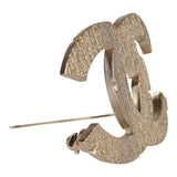 Chanel Textured CC Brooch Light Gold Metal