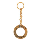 Chanel Vintage 24K Gold Plated Paris Circle Keychain