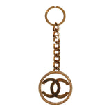 Chanel Vintage 24K Gold Plated CC in Circle Keychain