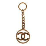 Chanel Vintage 24K Gold Plated CC in Circle Keychain