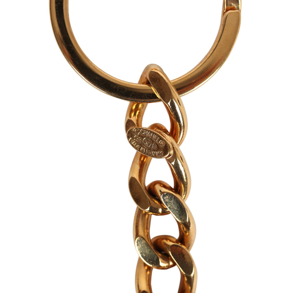 Chanel Vintage 24K Gold Plated CC in Circle Keychain