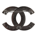 Chanel Large Crystal CC Brooch Silver Hardware