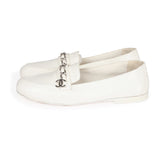 Chanel White Lambskin Loafers 37