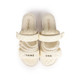 Chanel Rope Sandals White Lambskin Gold Hardware  41 EU