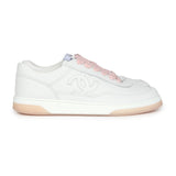 Chanel CC Low Top Sneakers White and Pink Calfskin 41 EU